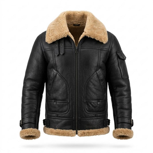 Allsaints Leather - Dadar | Shearling-Lined Aviator Leather Jacket Men