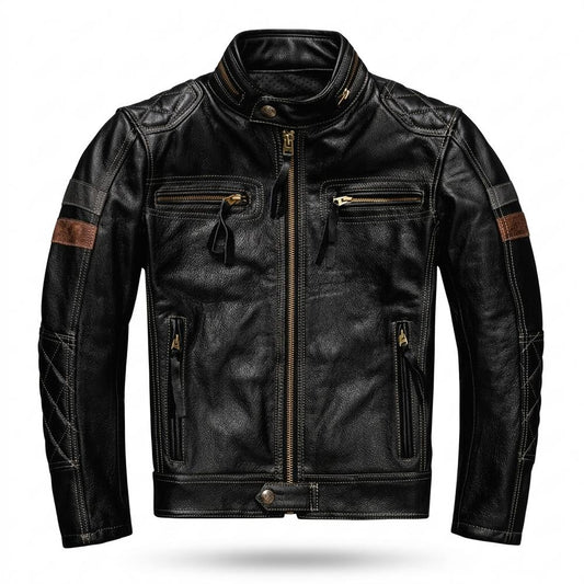 Allsaints Leather - Letal | Quilted Grained Leather Jacket Men