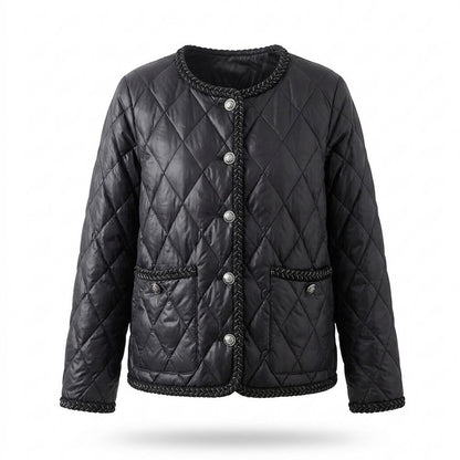 Allsaints Leather - Timir | Quilted Braided-Trim Jacket Women