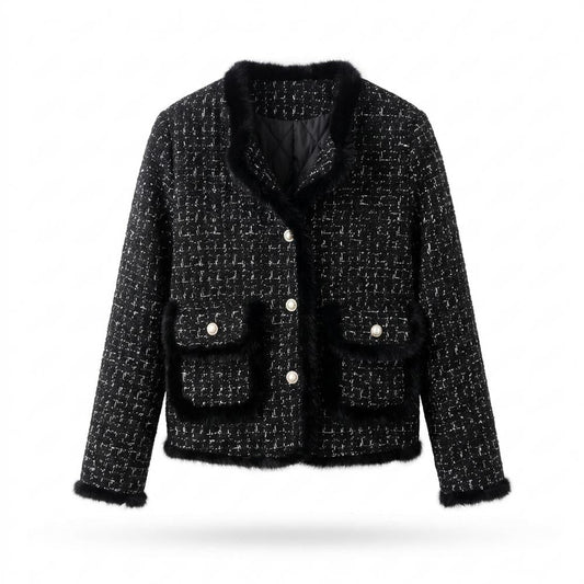 Allsaints Leather - Vidan | Tweed Fur-Trimmed Jacket Women