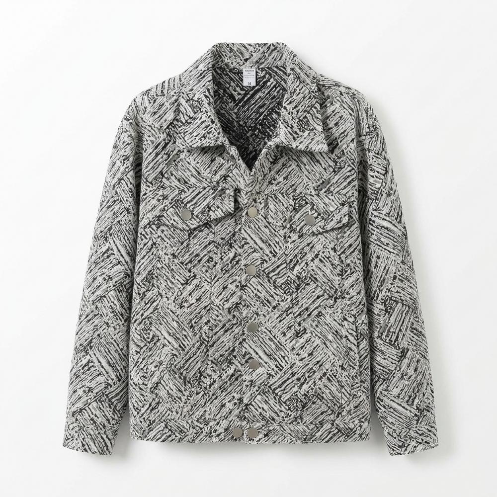 Allsaints Leather - Nedan | Patterned Straight-Cut Jacket Unisex