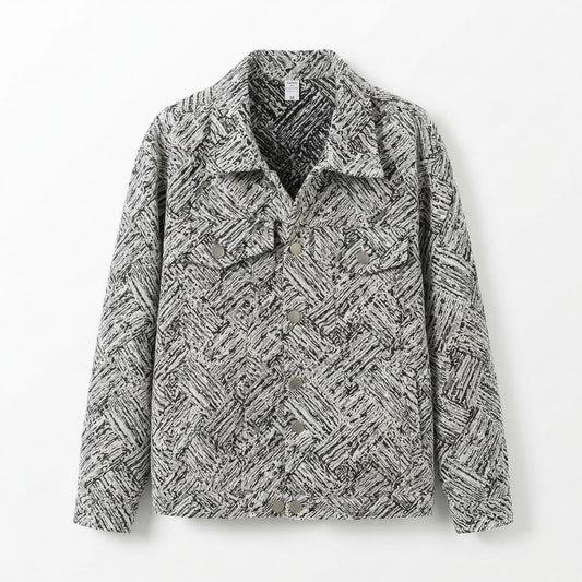 Allsaints Leather - Nedan | Patterned Straight-Cut Jacket Unisex
