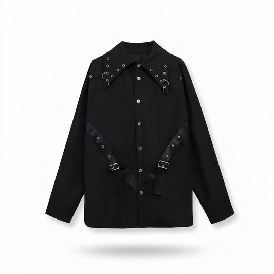 Allsaints Leather - Arrel | Embellished Buckled Shirt Unisex