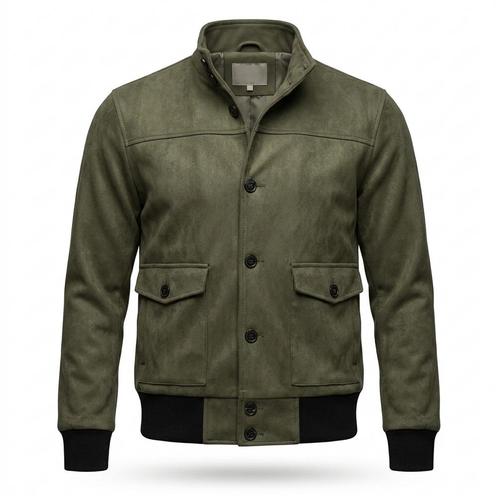 Allsaints Leather - Risin | Suede-Effect Button-Front Jacket Men