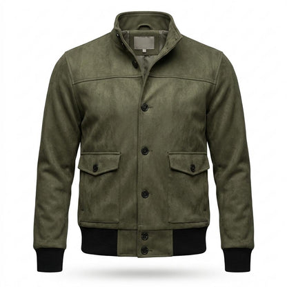 Allsaints Leather - Risin | Suede-Effect Button-Front Jacket Men