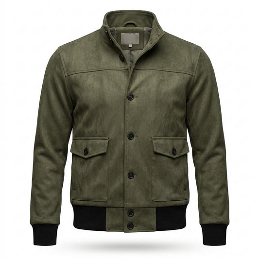 Allsaints Leather - Risin | Suede-Effect Button-Front Jacket Men