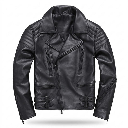 Allsaints Leather - Mamel | Quilted Asymmetrical Leather Jacket Men