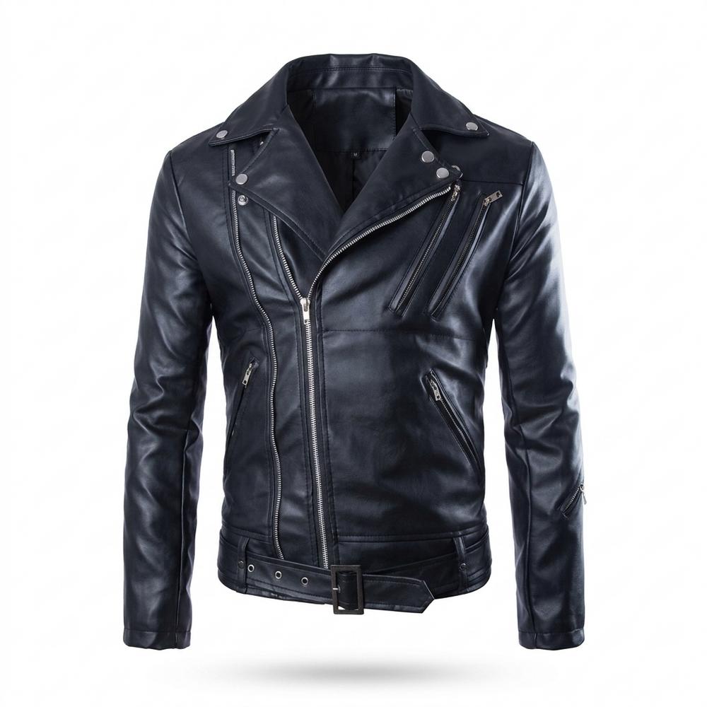 Allsaints Leather - Rivar | Asymmetrical Belted Leather Jacket Men