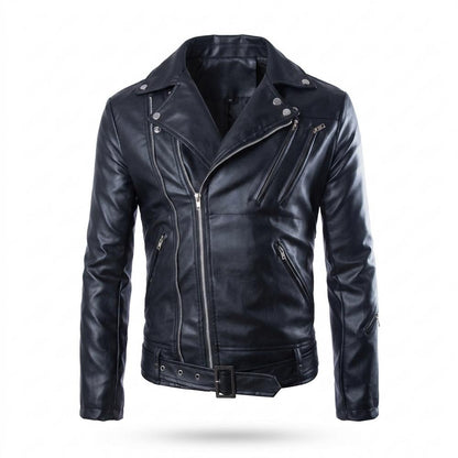 Allsaints Leather - Rivar | Asymmetrical Belted Leather Jacket Men