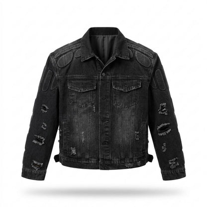 Allsaints Leather - Mirel | Padded Distressed Denim Jacket Unisex