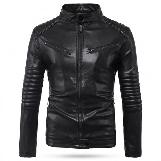 Allsaints Leather - Alver | Quilted Fitted Leather Jacket Men