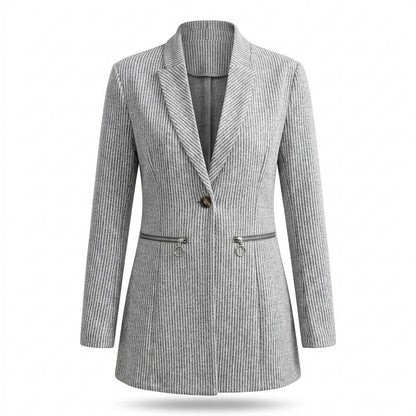 Allsaints Leather - Nomir | Striped Single-Breasted Blazer Women