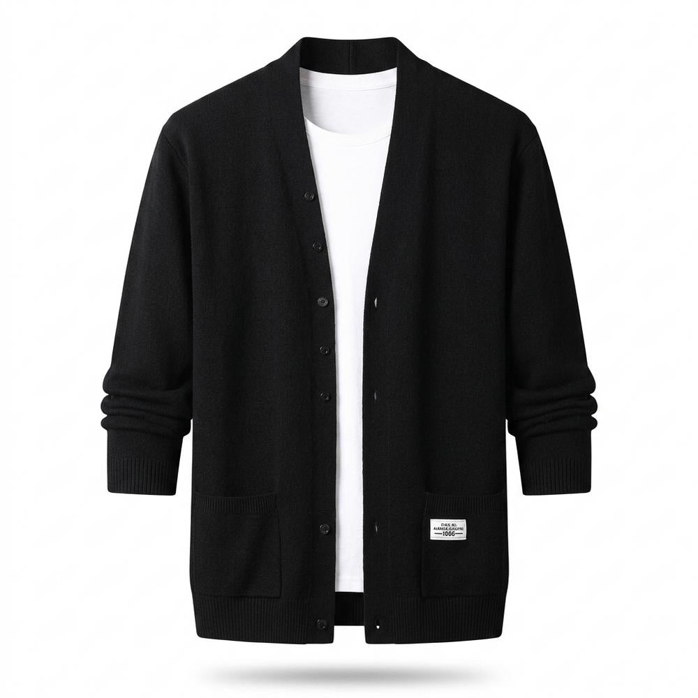 Allsaints Leather - Lufav | Knitted Button-Front Knit Cardigan Men