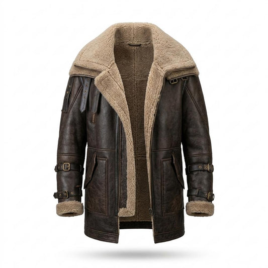 Allsaints Leather - Vadar | Shearling-Lined Longline Coat Men