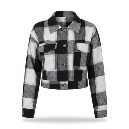 Allsaints Leather - Timor | Plaid Cropped Jacket Women