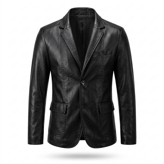 Allsaints Leather - Alsan | Faux-Leather Single-Breasted Blazer Men