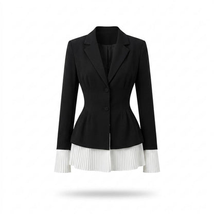Allsaints Leather - Laven | Tailored Pleated-Hem Blazer Women
