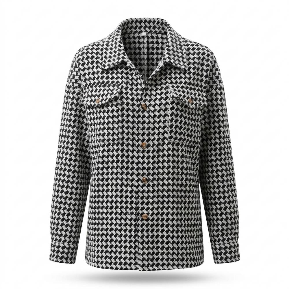 Allsaints Leather - Noven | Houndstooth Button-Down Jacket Women