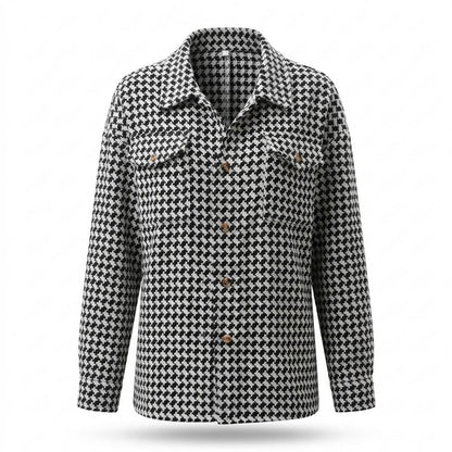 Allsaints Leather - Noven | Houndstooth Button-Down Jacket Women