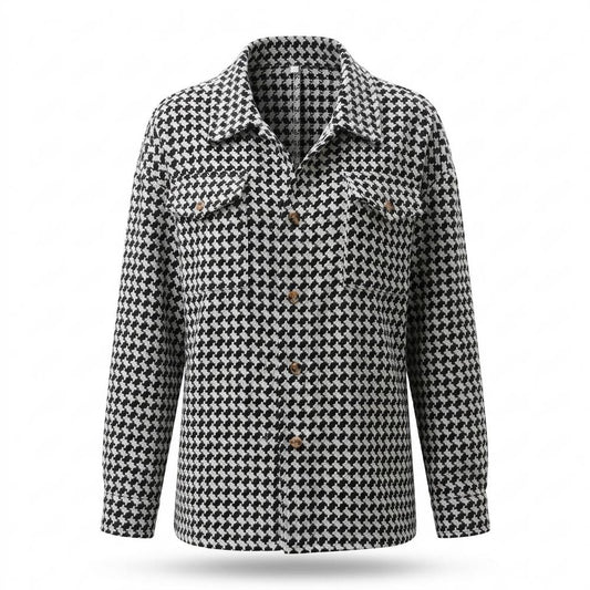 Allsaints Leather - Noven | Houndstooth Button-Down Jacket Women