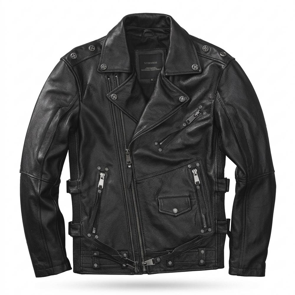 Allsaints Leather - Komid | Asymmetrical Belted Leather Jacket Men