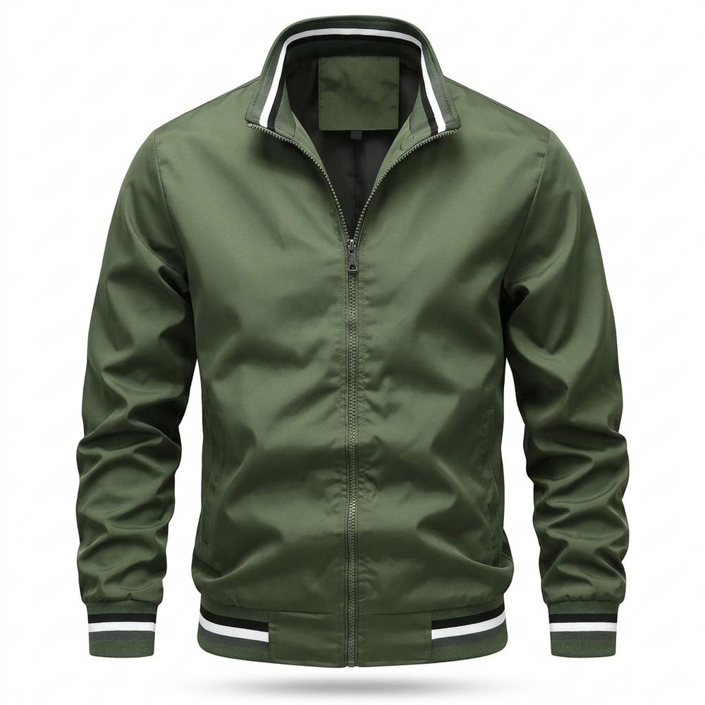 Allsaints Leather - Caver | Zip-Up Striped-Trim Jacket Men