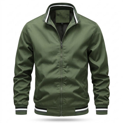 Allsaints Leather - Caver | Zip-Up Striped-Trim Jacket Men