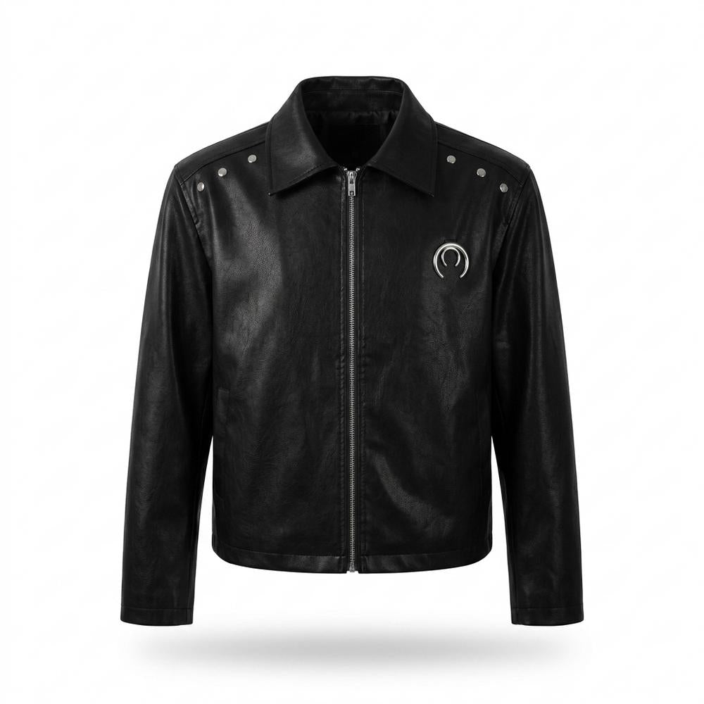 Allsaints Leather - Rigek | Studded Smooth Leather Jacket Unisex