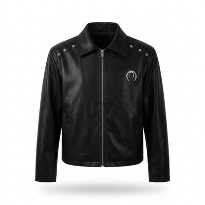 Allsaints Leather - Rigek | Studded Smooth Leather Jacket Unisex