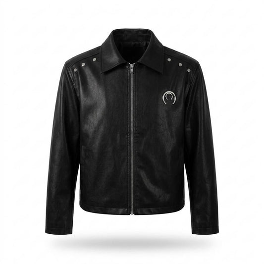 Allsaints Leather - Rigek | Studded Smooth Leather Jacket Unisex