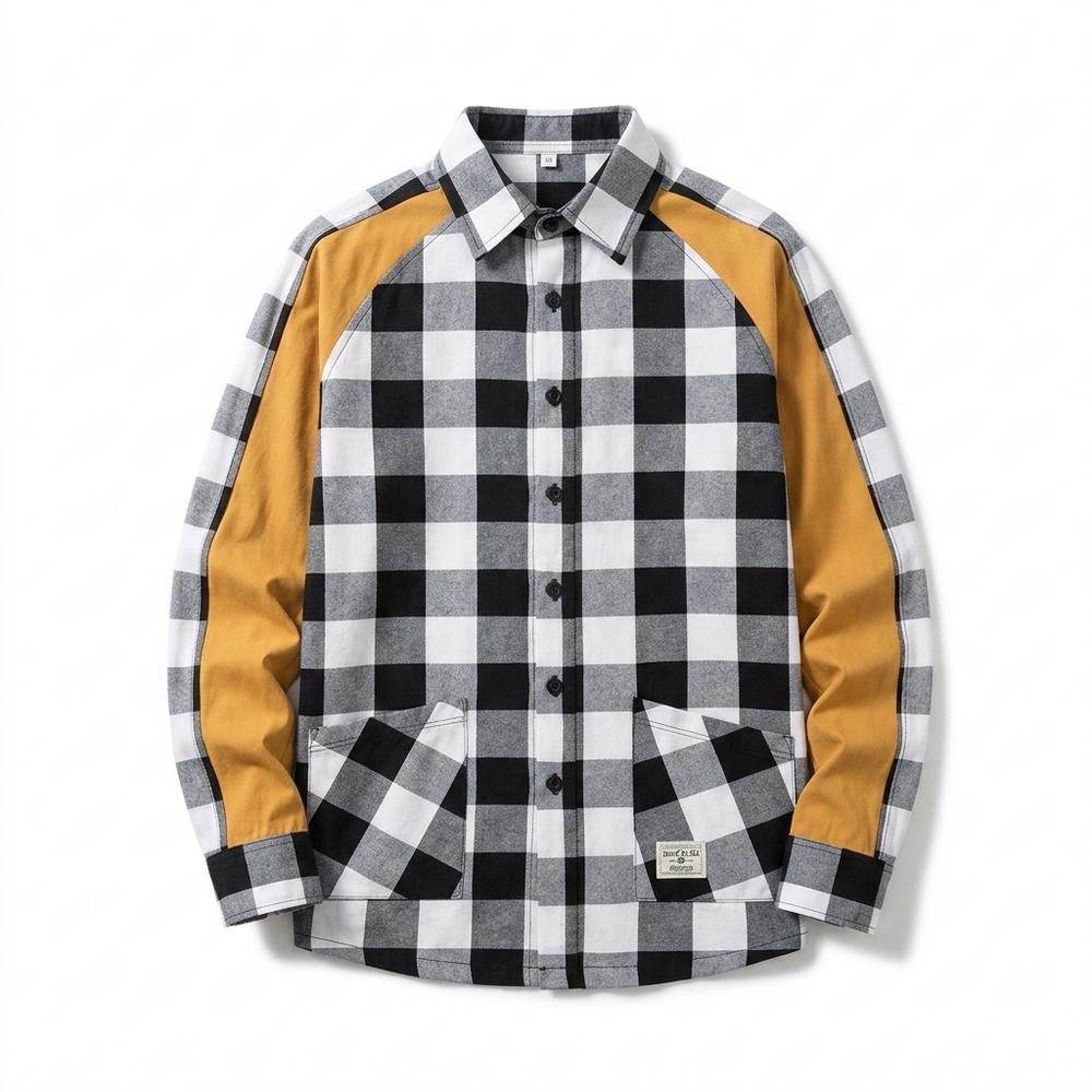 Allsaints Leather - Dimer | Plaid Color-Blocked Shirt Men