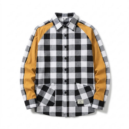 Allsaints Leather - Dimer | Plaid Color-Blocked Shirt Men