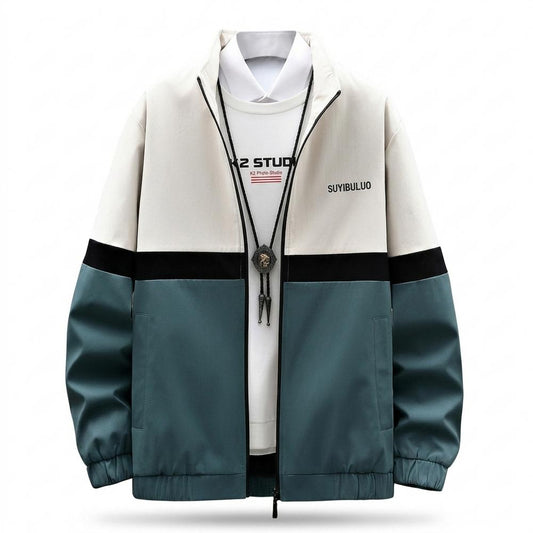 Allsaints Leather - Yufot | Color-Block Zip-Up Jacket Men