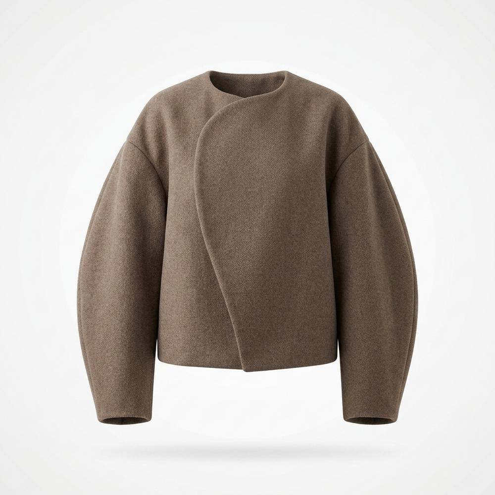 Allsaints Leather - Kazan | Collarless Voluminous-Sleeve Jacket Women