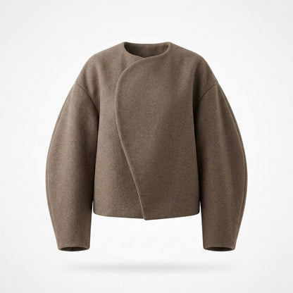 Allsaints Leather - Kazan | Collarless Voluminous-Sleeve Jacket Women