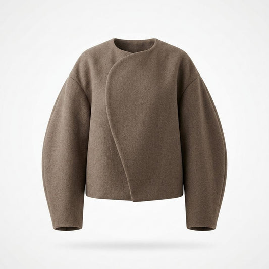 Allsaints Leather - Kazan | Collarless Voluminous-Sleeve Jacket Women