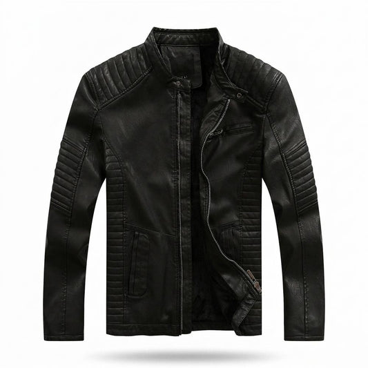 Allsaints Leather - Zalin | Quilted Stand-Collar Leather Jacket Men