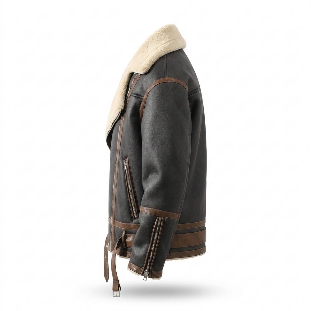 Allsaints Leather - Matir | Shearling-Lined Asymmetrical Jacket Men