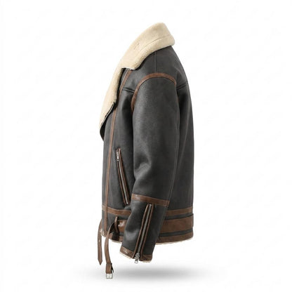 Allsaints Leather - Matir | Shearling-Lined Asymmetrical Jacket Men