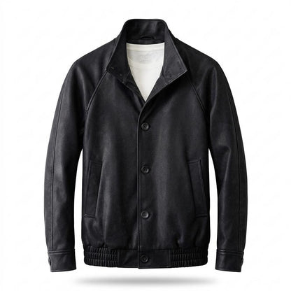 Allsaints Leather - Altal | Button-Front Raglan-Sleeve Leather Jacket Men