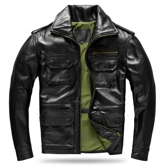 Allsaints Leather - Mamin | Multi-Pocket Zip-Up Leather Jacket Men