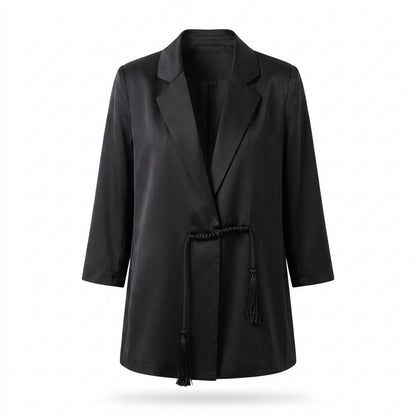 Allsaints Leather - Arsel | Drawstring Waist Satin Finish Blazer Women