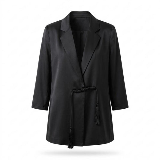 Allsaints Leather - Arsel | Drawstring Waist Satin Finish Blazer Women