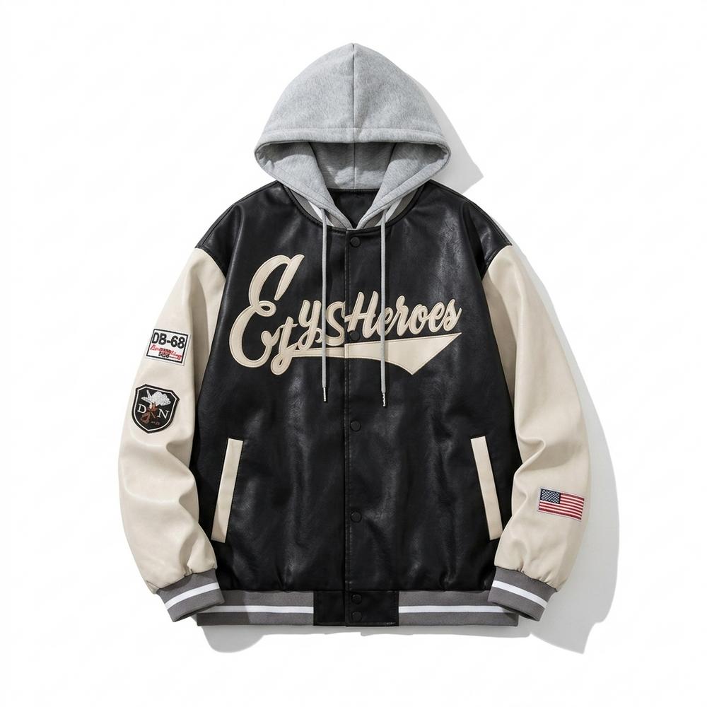 Allsaints Leather - Aahol | Hooded Embroidered Jacket Unisex