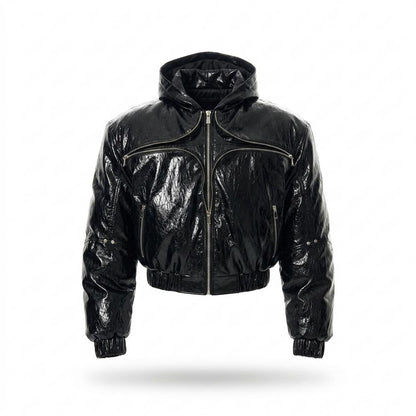 Allsaints Leather - Eofuv | Shiny Hooded Jacket Unisex