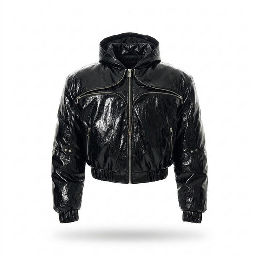 Allsaints Leather - Eofuv | Shiny Hooded Jacket Unisex