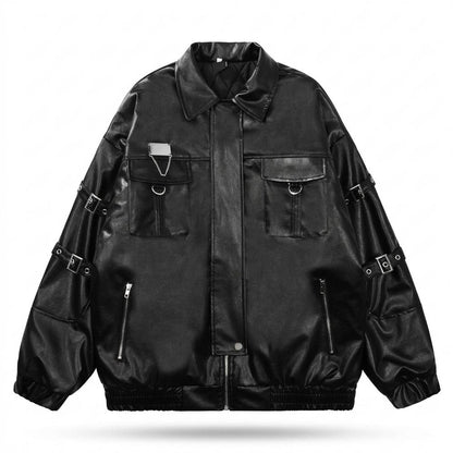 Allsaints Leather - Nikal | Buckled Oversized Leather Jacket Unisex