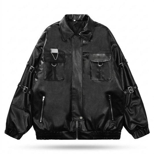 Allsaints Leather - Nikal | Buckled Oversized Leather Jacket Unisex
