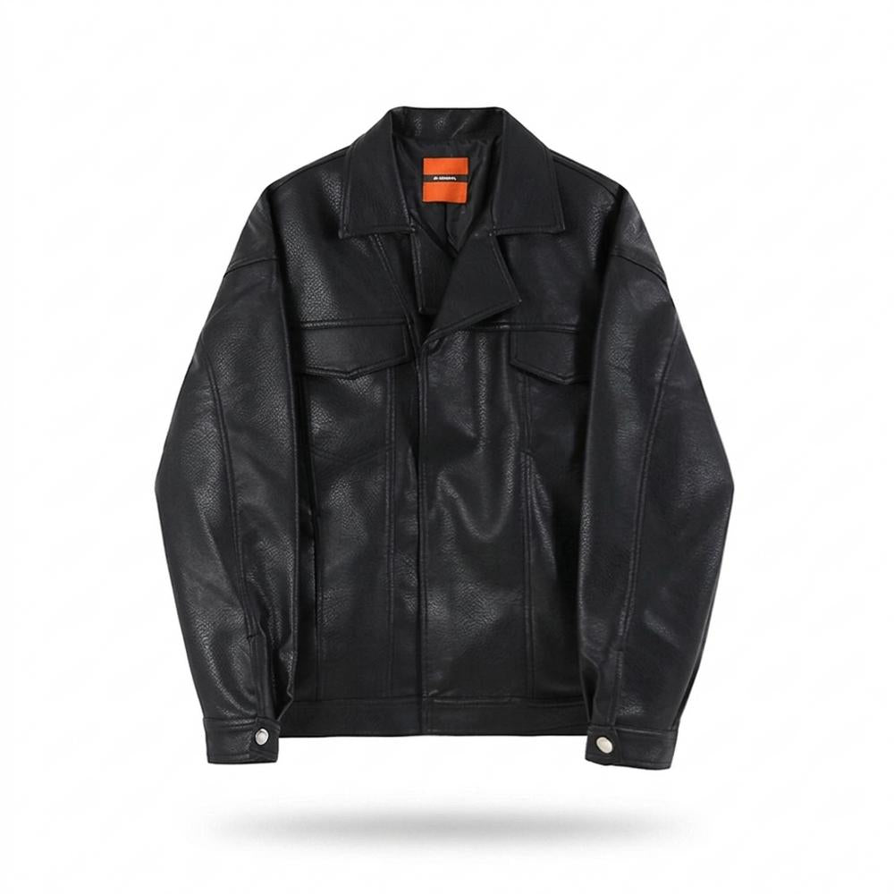 Allsaints Leather - Riren | Grained Boxy Leather Jacket Unisex