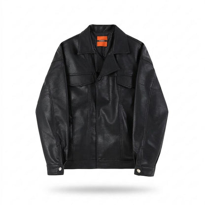Allsaints Leather - Riren | Grained Boxy Leather Jacket Unisex